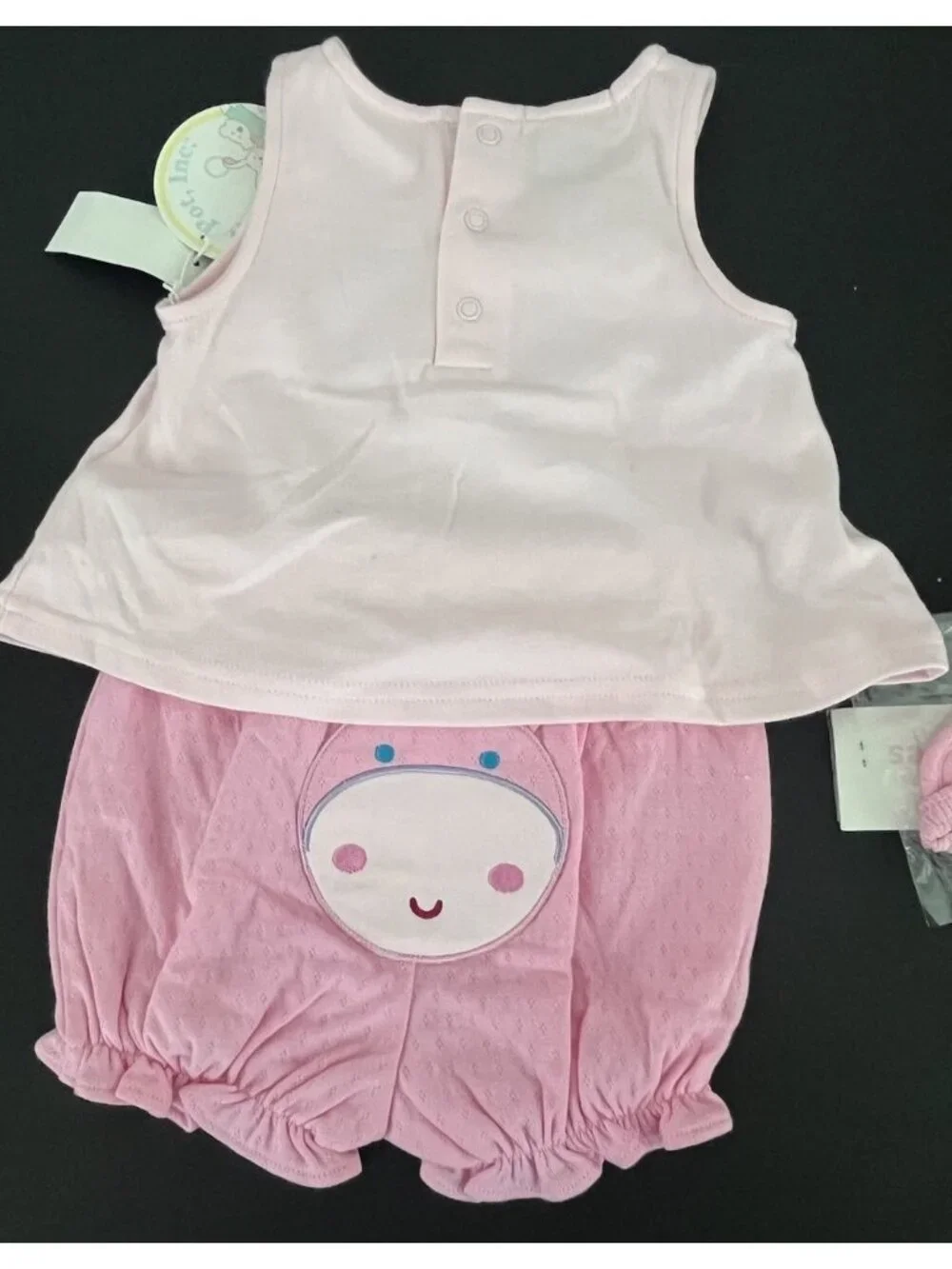 Honey Pot Baby Girl's 9 Months 2pc Outfit Top & Bloomer w/ Sandals Zoo Animals